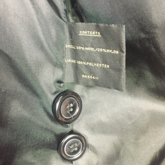 Fleet Street Wool Size Large Petite Black Pea Coat - Picture 10 of 13